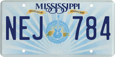 MS license plate NEJ784