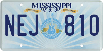 MS license plate NEJ810