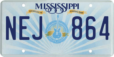 MS license plate NEJ864