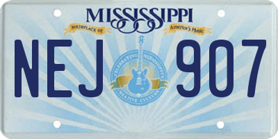 MS license plate NEJ907
