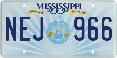 MS license plate NEJ966
