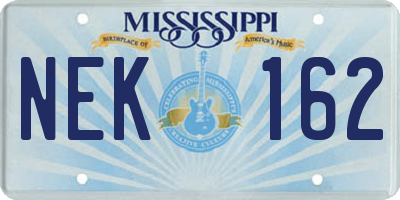MS license plate NEK162