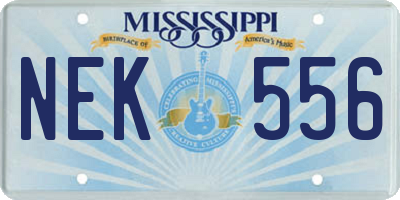 MS license plate NEK556