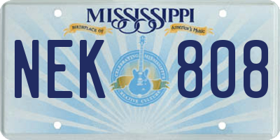 MS license plate NEK808
