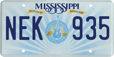 MS license plate NEK935
