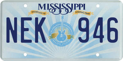 MS license plate NEK946