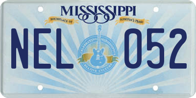 MS license plate NEL052