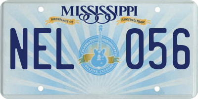 MS license plate NEL056