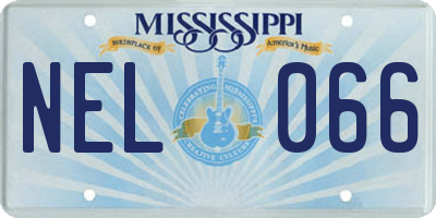 MS license plate NEL066