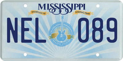 MS license plate NEL089