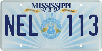 MS license plate NEL113