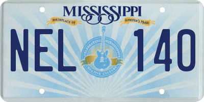 MS license plate NEL140