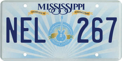MS license plate NEL267