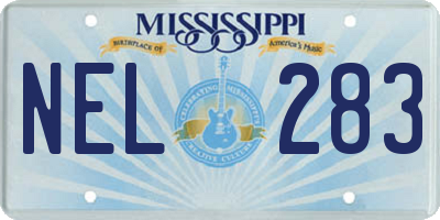 MS license plate NEL283