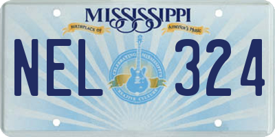 MS license plate NEL324
