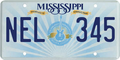 MS license plate NEL345