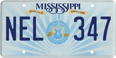 MS license plate NEL347