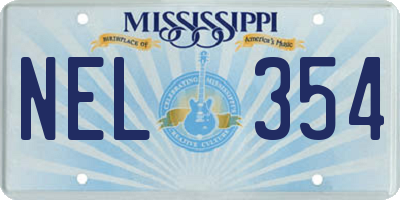 MS license plate NEL354