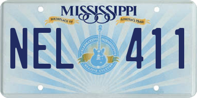 MS license plate NEL411