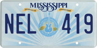 MS license plate NEL419