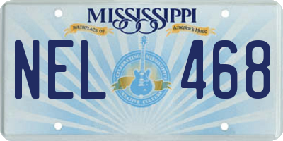 MS license plate NEL468