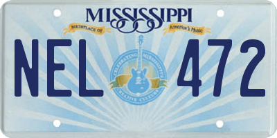 MS license plate NEL472