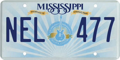 MS license plate NEL477