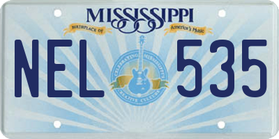MS license plate NEL535