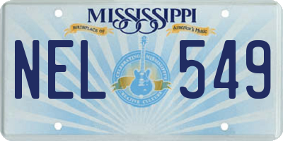 MS license plate NEL549