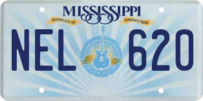 MS license plate NEL620