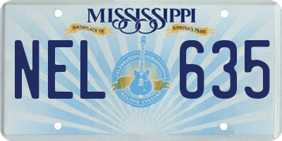 MS license plate NEL635