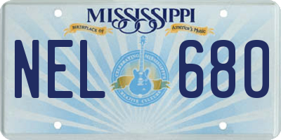MS license plate NEL680
