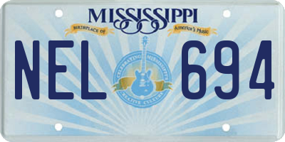MS license plate NEL694