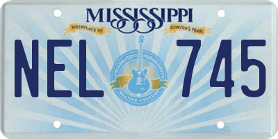 MS license plate NEL745