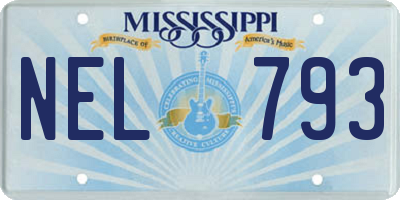 MS license plate NEL793