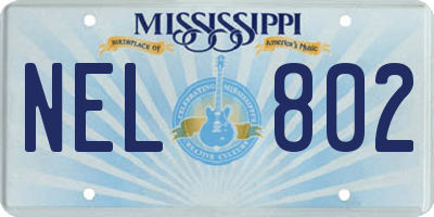MS license plate NEL802