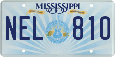 MS license plate NEL810