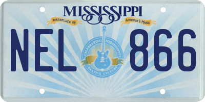 MS license plate NEL866