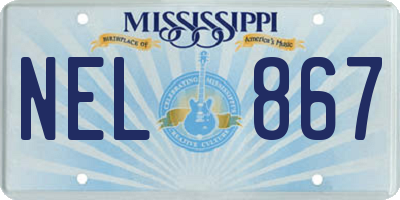 MS license plate NEL867