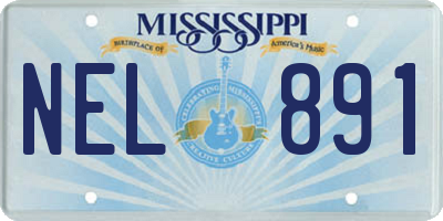 MS license plate NEL891