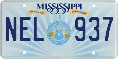 MS license plate NEL937