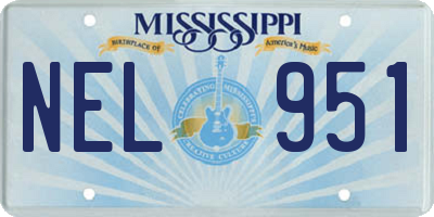 MS license plate NEL951