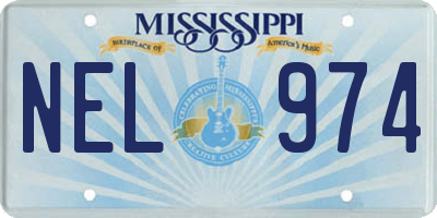 MS license plate NEL974