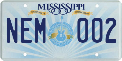 MS license plate NEM002