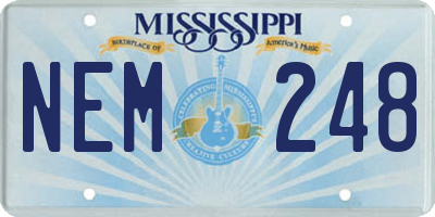 MS license plate NEM248