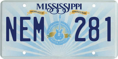 MS license plate NEM281