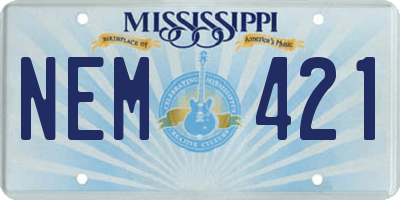 MS license plate NEM421