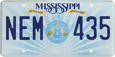 MS license plate NEM435