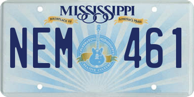 MS license plate NEM461