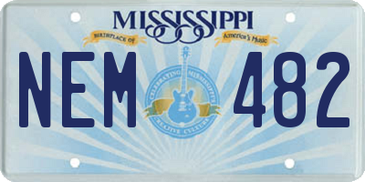 MS license plate NEM482